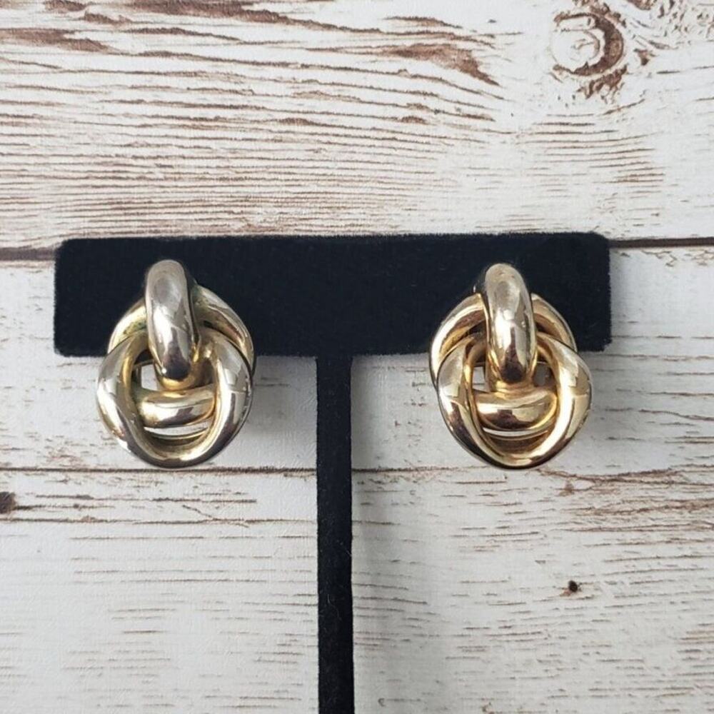Vintage Marino Clip On Earrings - Interlocking Design